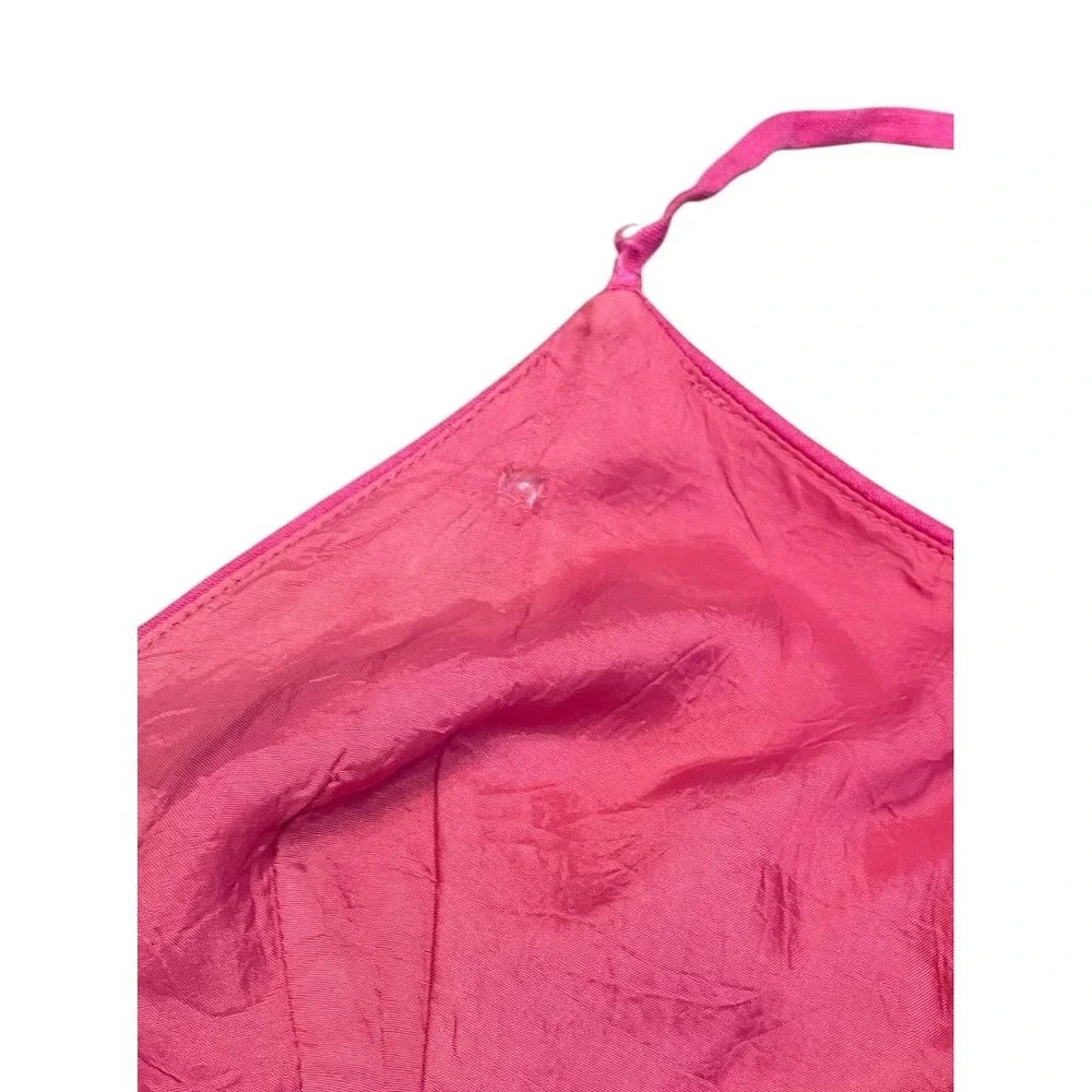 Muse Boston‎ Proper Linen Pink Spaghetti Strap Mini Dress Size 10 Ruffle Cruise